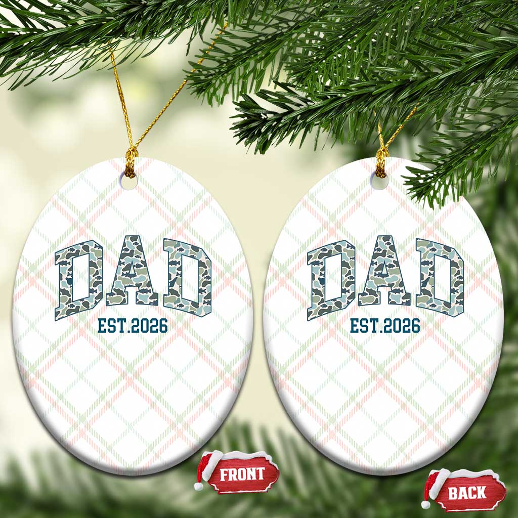 Promoted To Dad Est 2026 Ceramic Ornament Camo Fishing New Dad Gift TS12 Print Your Wear