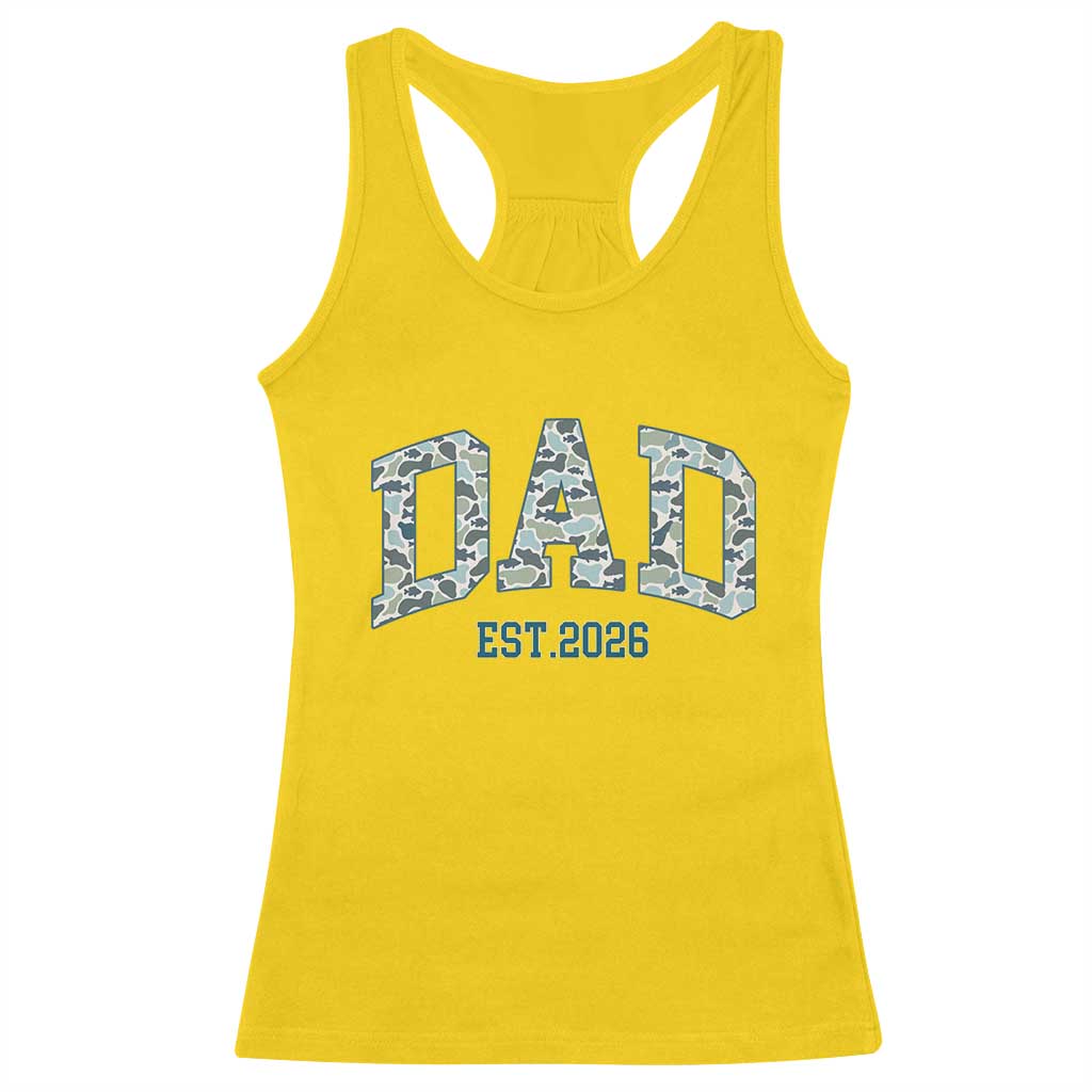 Promoted To Dad Est 2026 Racerback Tank Top Camo Fishing New Dad Gift TS12 Daisy Print Your Wear