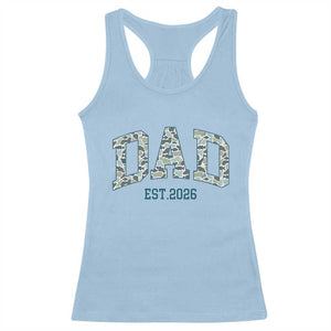 Promoted To Dad Est 2026 Racerback Tank Top Camo Fishing New Dad Gift TS12 Light Blue Print Your Wear