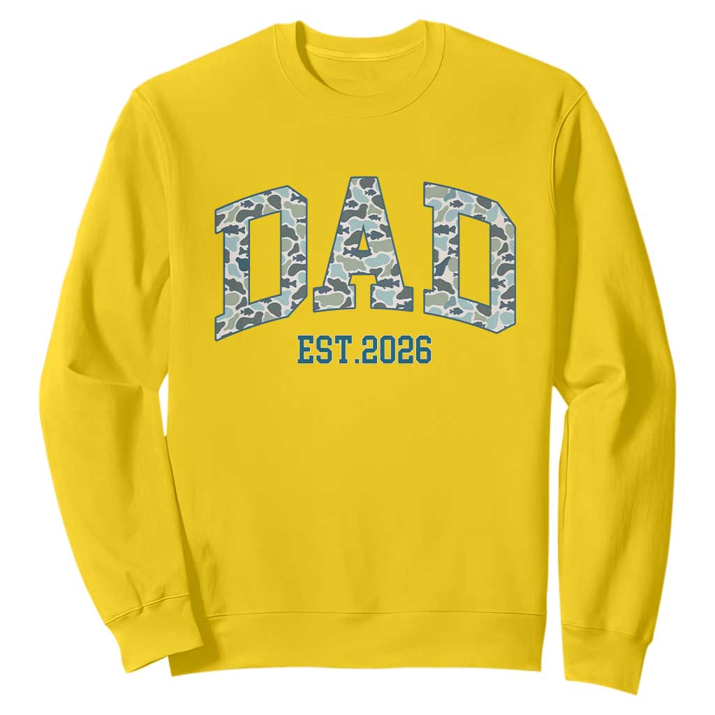 Promoted To Dad Est 2026 Sweatshirt Camo Fishing New Dad Gift TS12 Daisy Print Your Wear