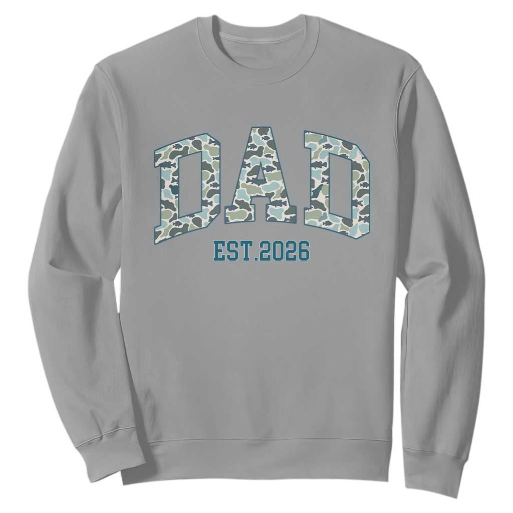 Promoted To Dad Est 2026 Sweatshirt Camo Fishing New Dad Gift TS12 Sport Gray Print Your Wear
