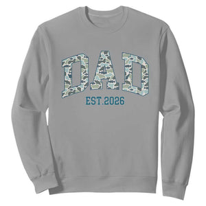 Promoted To Dad Est 2026 Sweatshirt Camo Fishing New Dad Gift TS12 Sport Gray Print Your Wear