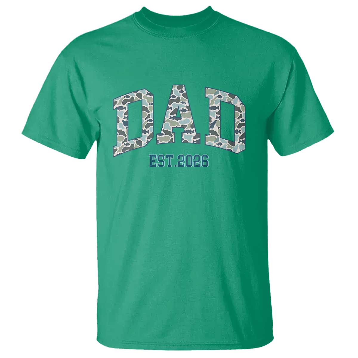 Promoted To Dad Est 2026 T Shirt Camo Fishing New Dad Gift TS12 Irish Green Print Your Wear