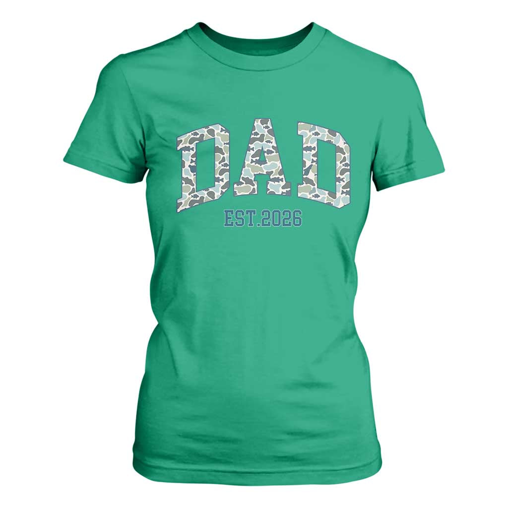 Promoted To Dad Est 2026 T Shirt For Women Camo Fishing New Dad Gift TS12 Irish Green Print Your Wear
