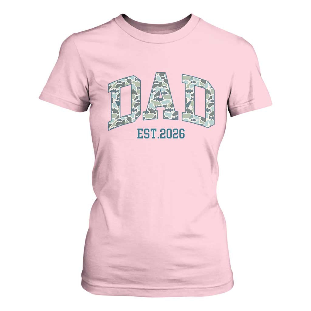 Promoted To Dad Est 2026 T Shirt For Women Camo Fishing New Dad Gift TS12 Light Pink Print Your Wear
