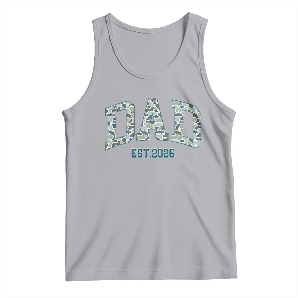 Promoted To Dad Est 2026 Tank Top Camo Fishing New Dad Gift TS12 Athletic Heather Print Your Wear