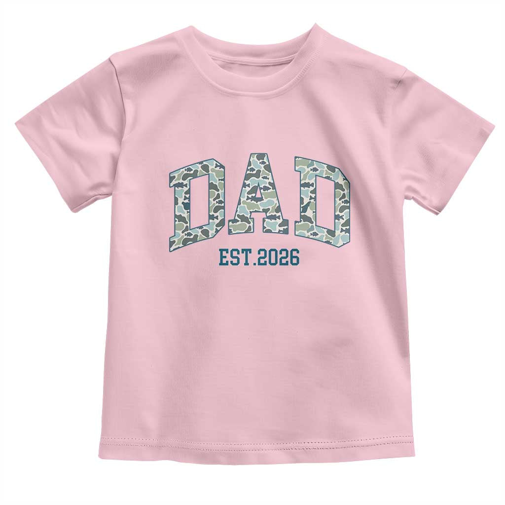 Promoted To Dad Est 2026 Toddler T Shirt Camo Fishing New Dad Gift TS12 Light Pink Print Your Wear