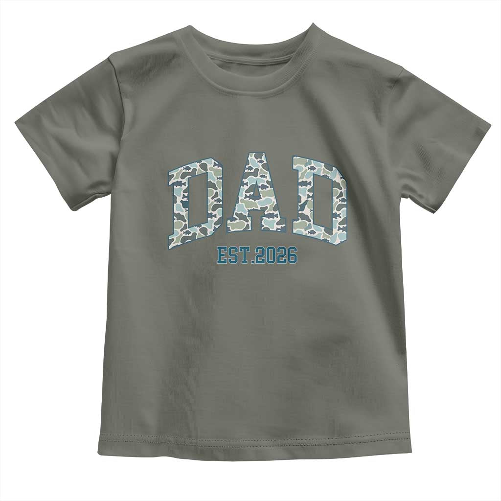 Promoted To Dad Est 2026 Toddler T Shirt Camo Fishing New Dad Gift TS12 Military Green Print Your Wear