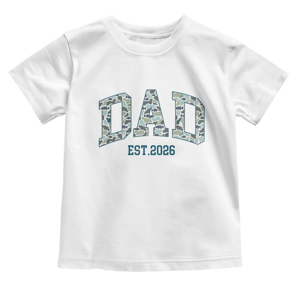 Promoted To Dad Est 2026 Toddler T Shirt Camo Fishing New Dad Gift TS12 White Print Your Wear