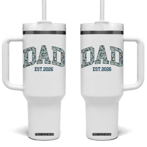 Promoted To Dad Est 2026 Tumbler With Handle Camo Fishing New Dad Gift TS12 One Size: 40 oz White Print Your Wear