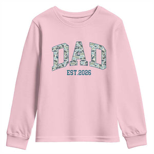 Promoted To Dad Est 2026 Youth Sweatshirt Camo Fishing New Dad Gift TS12 Light Pink Print Your Wear