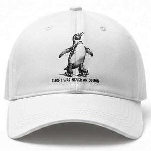 Flight Was Never An Option Baseball Cap Funny Penguin Roller Skates