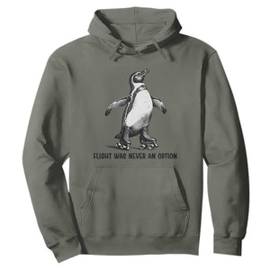 Flight Was Never An Option Hoodie Funny Penguin Roller Skates