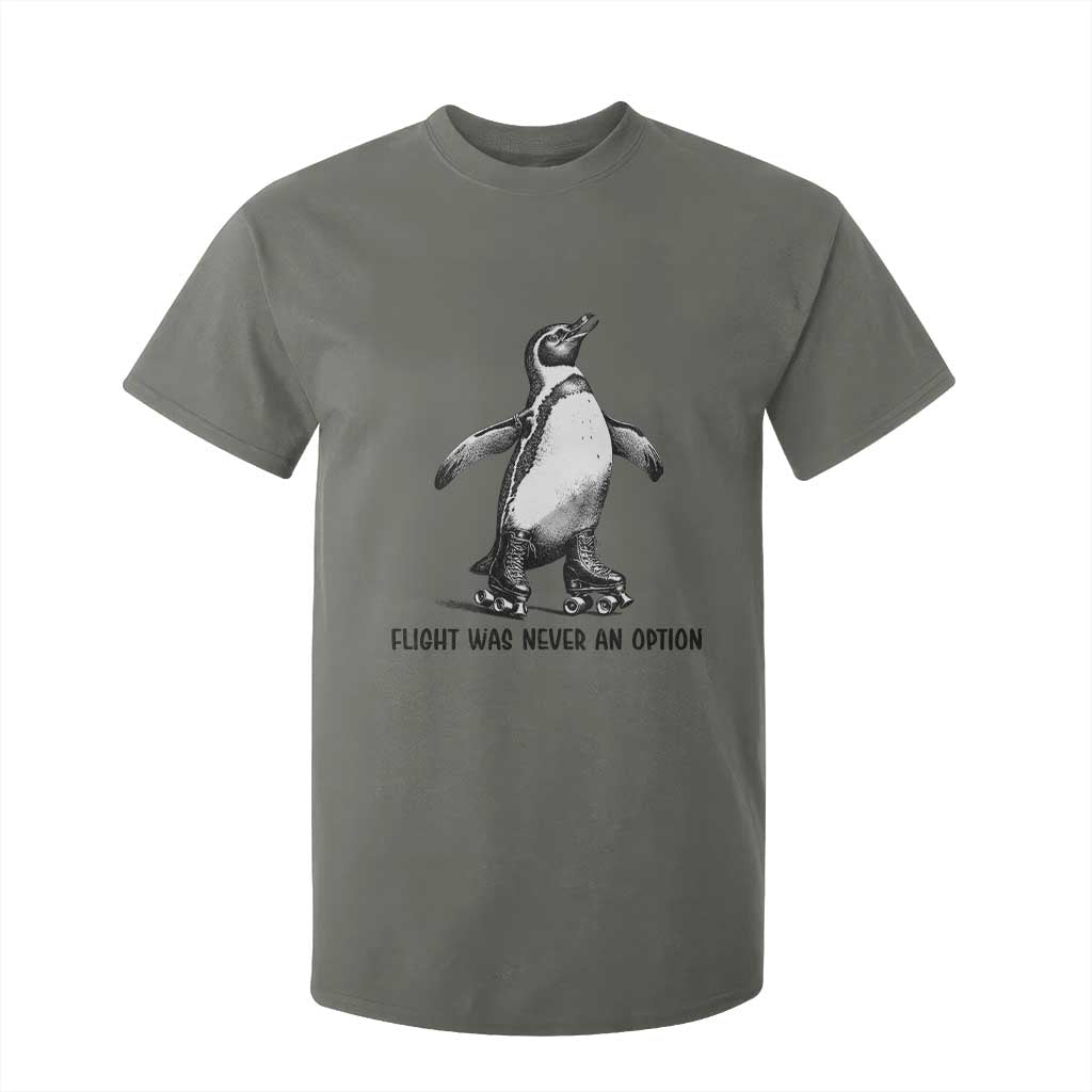Flight Was Never An Option T Shirt For Kid Funny Penguin Roller Skates