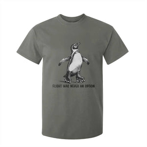 Flight Was Never An Option T Shirt For Kid Funny Penguin Roller Skates