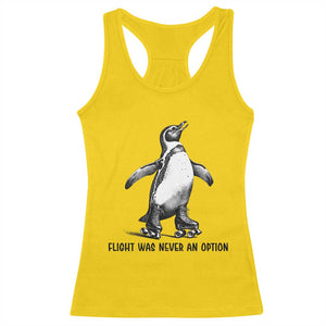 Flight Was Never An Option Racerback Tank Top Funny Penguin Roller Skates