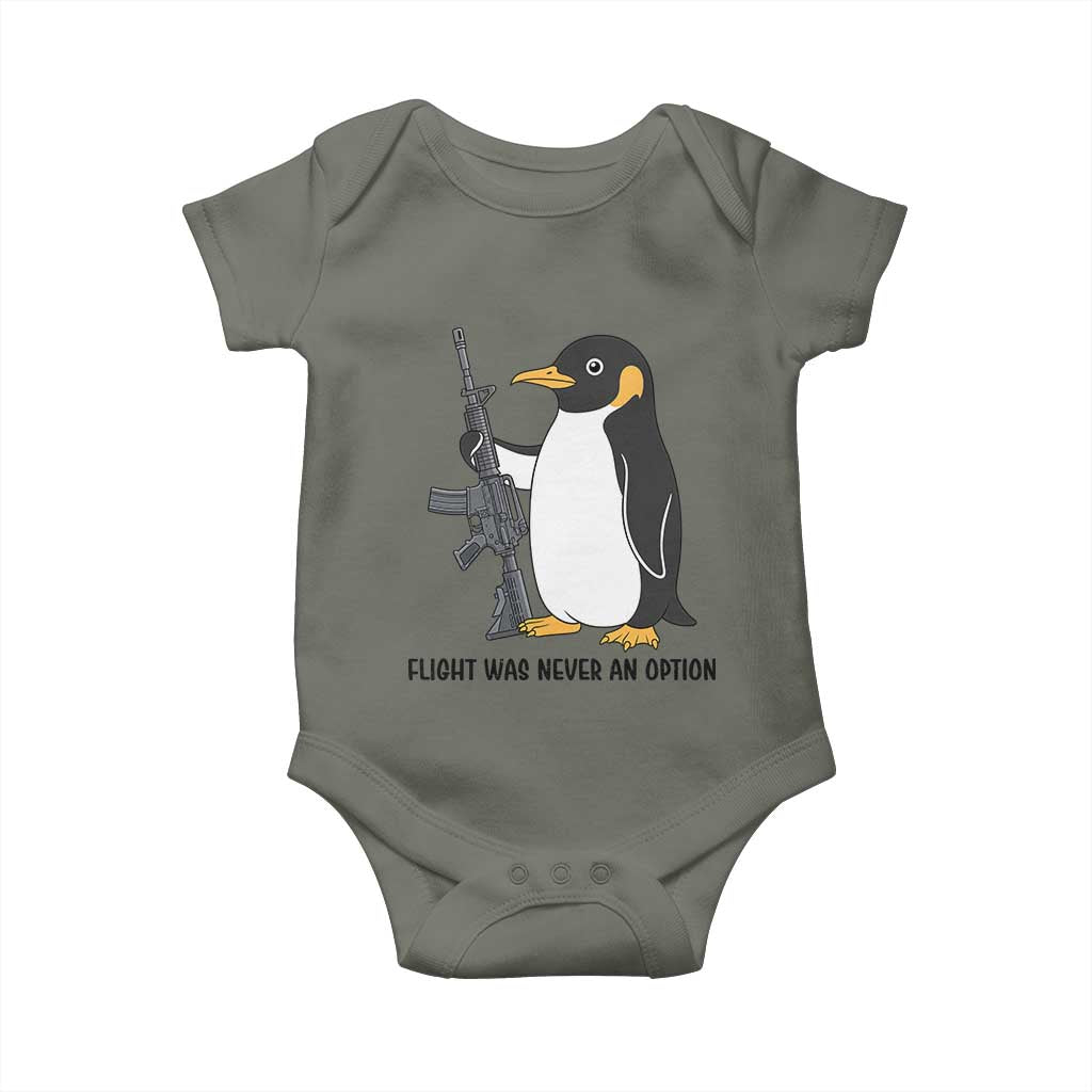 Funny Penguin Lover Gift Baby Onesie Flight Was Never An Option