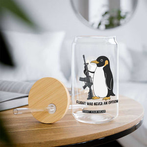 Funny Penguin Lover Gift Glass Can Flight Was Never An Option