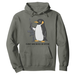 Funny Penguin Lover Gift Hoodie Flight Was Never An Option