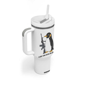 Funny Penguin Lover Gift Tumbler With Handle Flight Was Never An Option