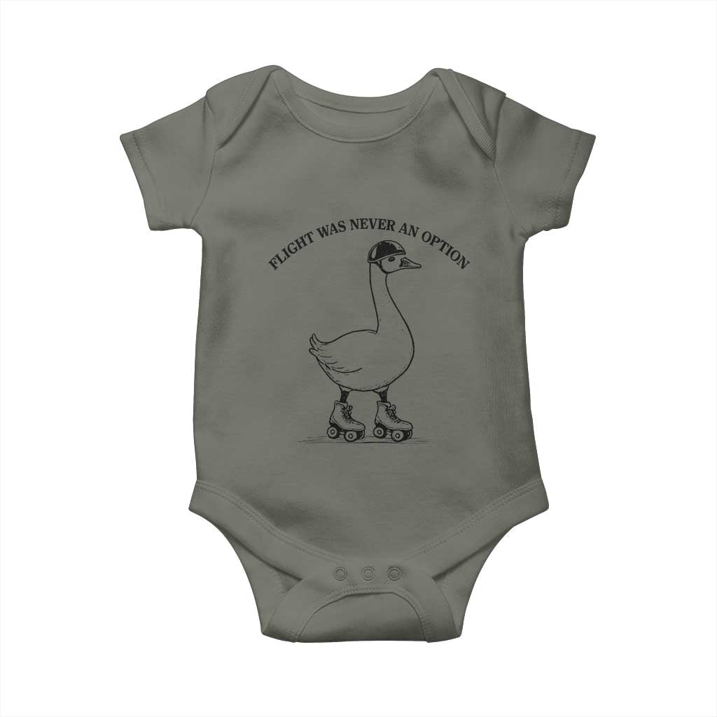 Funny Silly Goose Roller Skater Baby Onesie Flight Was Never An Option