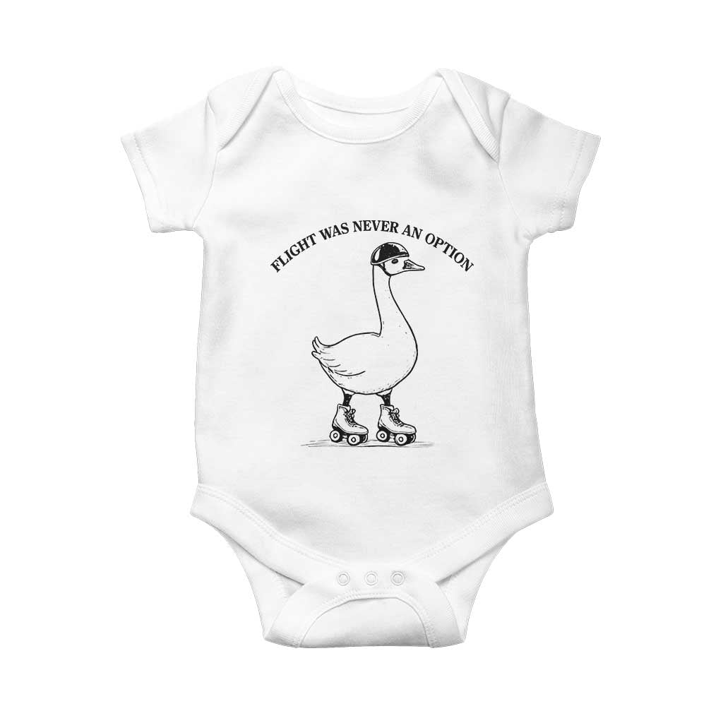 Funny Silly Goose Roller Skater Baby Onesie Flight Was Never An Option