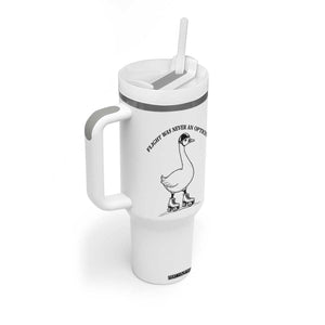 Funny Silly Goose Roller Skater Tumbler With Handle Flight Was Never An Option