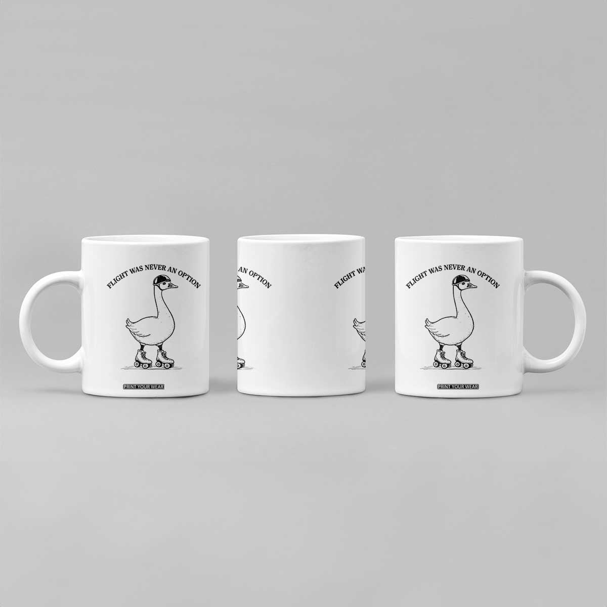 Funny Silly Goose Roller Skater Coffee Mug Flight Was Never An Option