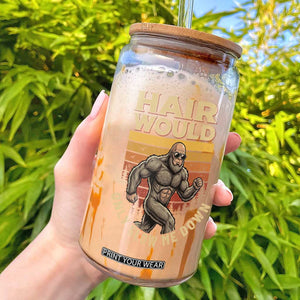 Funny Bald Bigfoot Glass Can Hair Would Only Slow Me Down