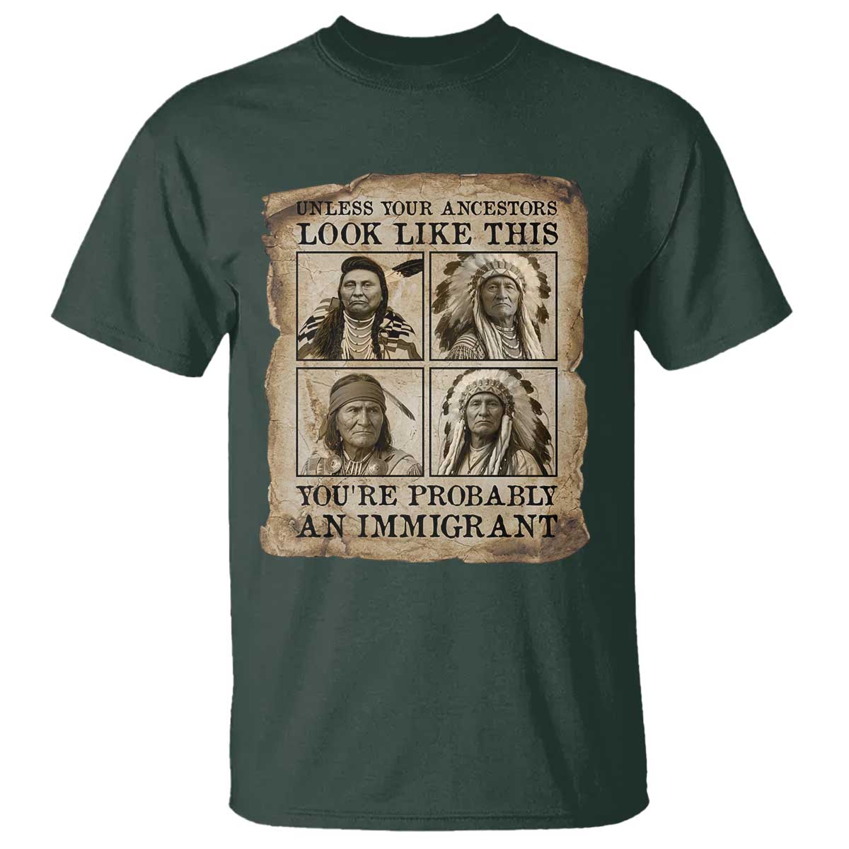 Indigenous Peoples Day T Shirt Unless Your Ancestors Look Like This Youre Immigrant