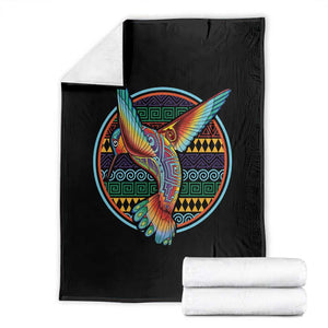 Colorful Geometric Tribal Hummingbird Throw Blanket Southwest Pattern Graphic