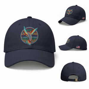 Colorful Geometric Tribal Hummingbird Baseball Cap Southwest Pattern Graphic