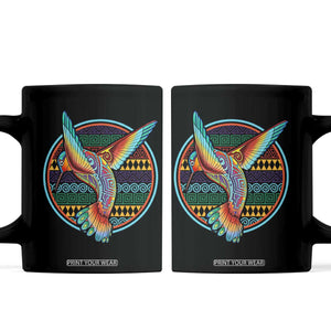 Colorful Geometric Tribal Hummingbird Coffee Mug Southwest Pattern Graphic