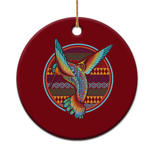 Colorful Geometric Tribal Hummingbird Ceramic Ornament Southwest Pattern Graphic