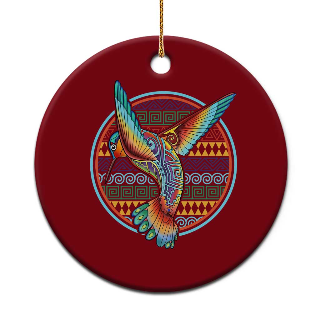Colorful Geometric Tribal Hummingbird Ceramic Ornament Southwest Pattern Graphic TS12 1pc Red Print Your Wear
