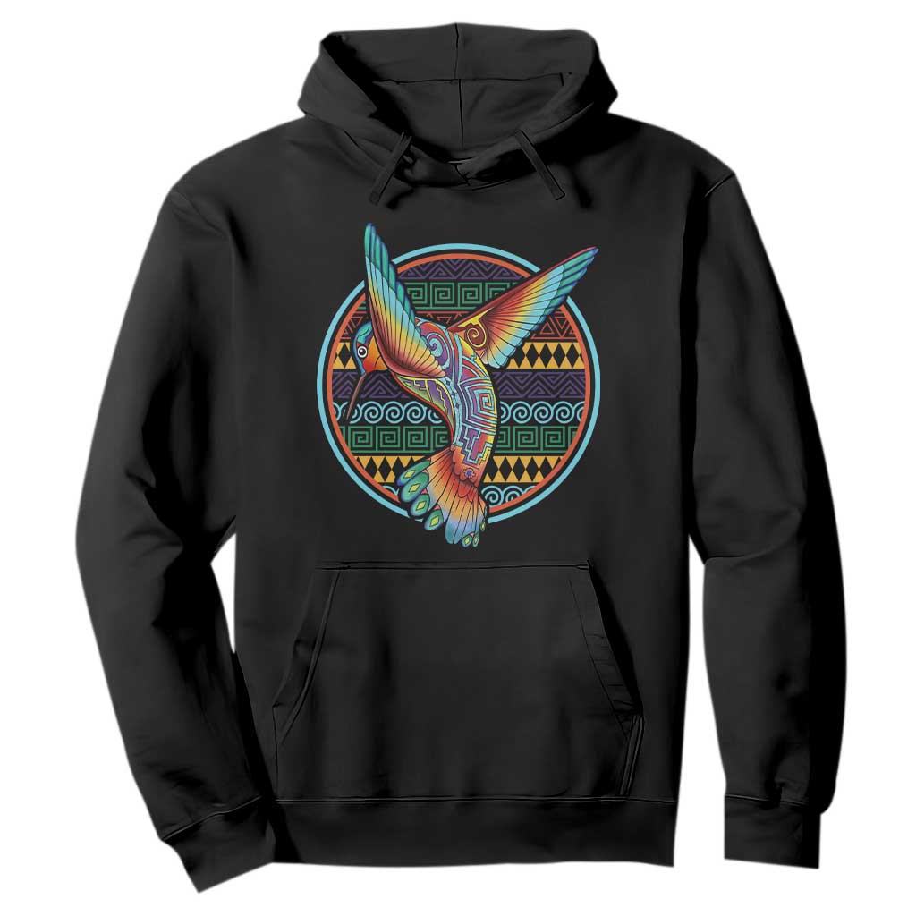 Colorful Geometric Tribal Hummingbird Hoodie Southwest Pattern Graphic TS12 Black Print Your Wear