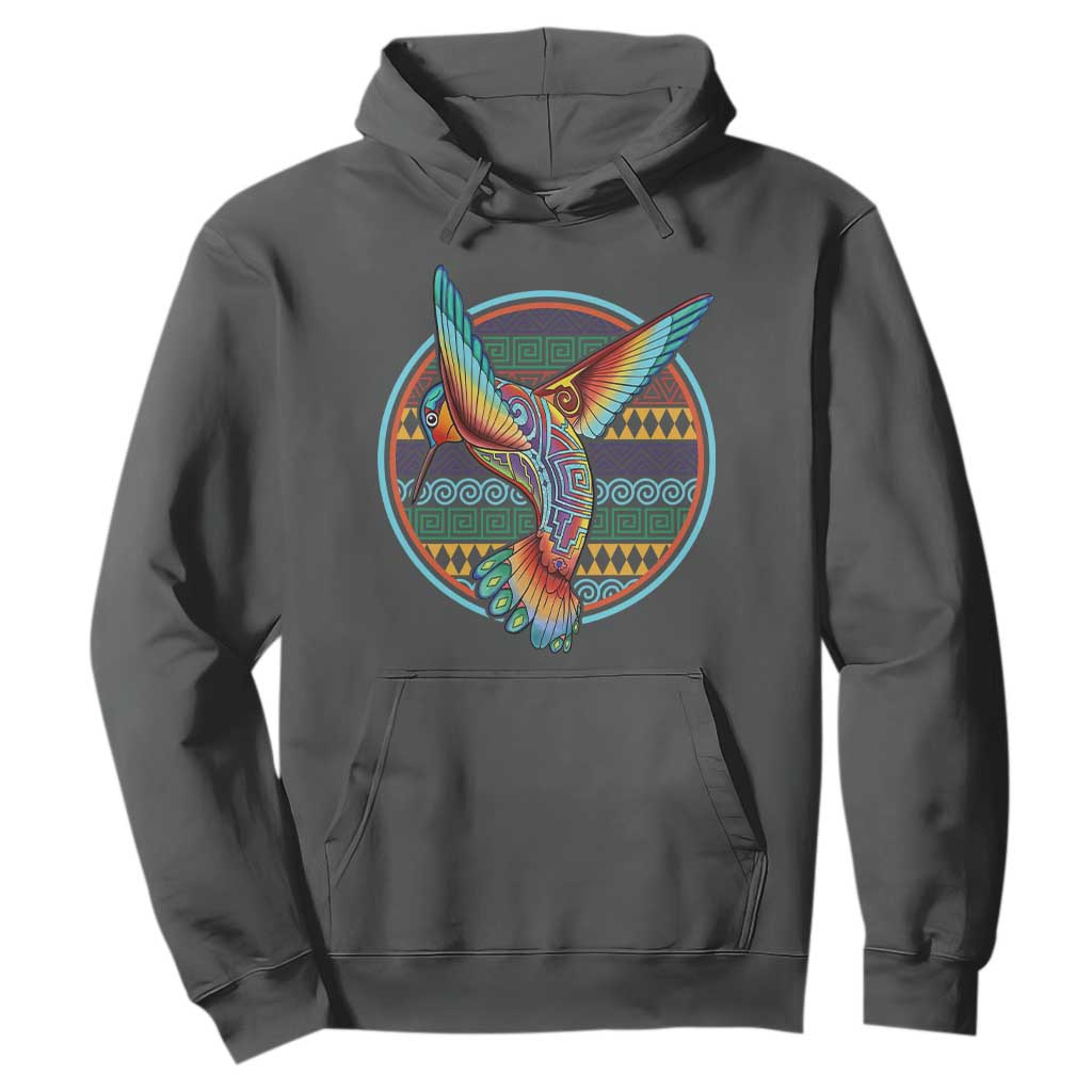 Colorful Geometric Tribal Hummingbird Hoodie Southwest Pattern Graphic