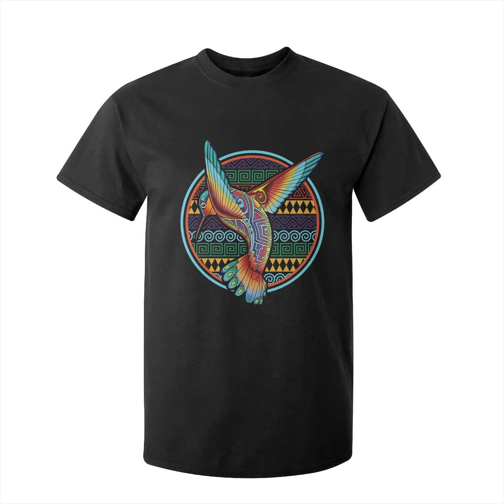 Colorful Geometric Tribal Hummingbird T Shirt For Kid Southwest Pattern Graphic