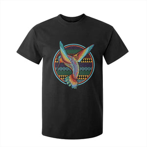 Colorful Geometric Tribal Hummingbird T Shirt For Kid Southwest Pattern Graphic