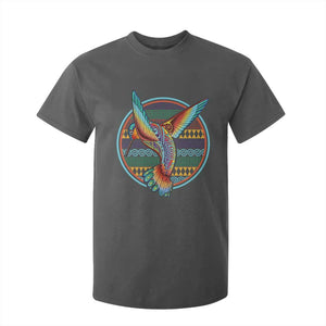 Colorful Geometric Tribal Hummingbird T Shirt For Kid Southwest Pattern Graphic