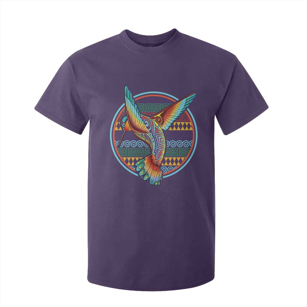 Colorful Geometric Tribal Hummingbird T Shirt For Kid Southwest Pattern Graphic