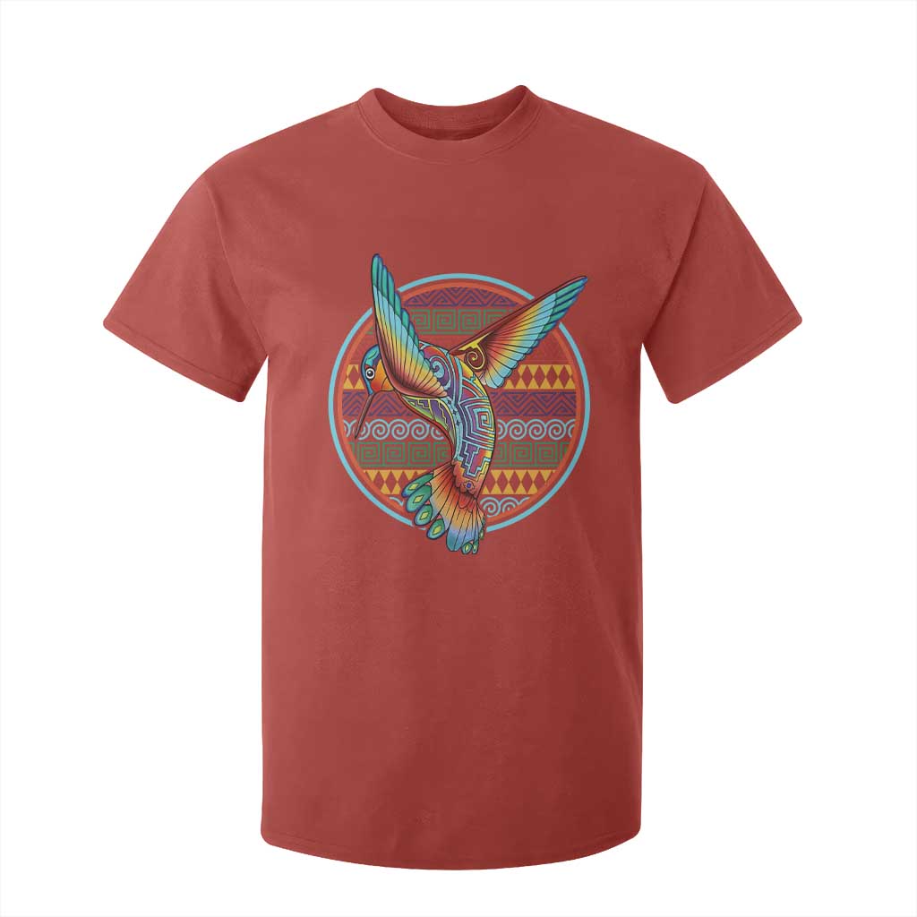 Colorful Geometric Tribal Hummingbird T Shirt For Kid Southwest Pattern Graphic