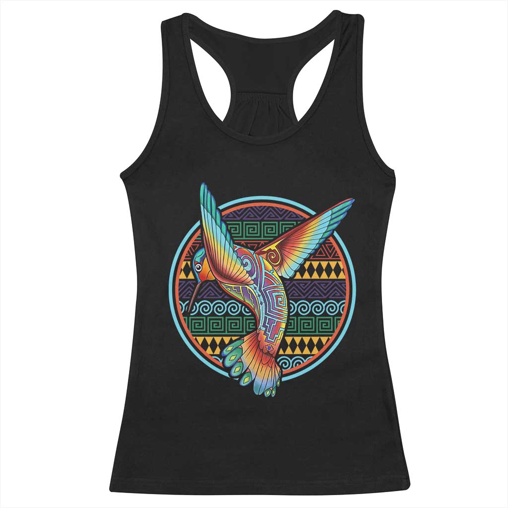 Colorful Geometric Tribal Hummingbird Racerback Tank Top Southwest Pattern Graphic TS12 Black Print Your Wear