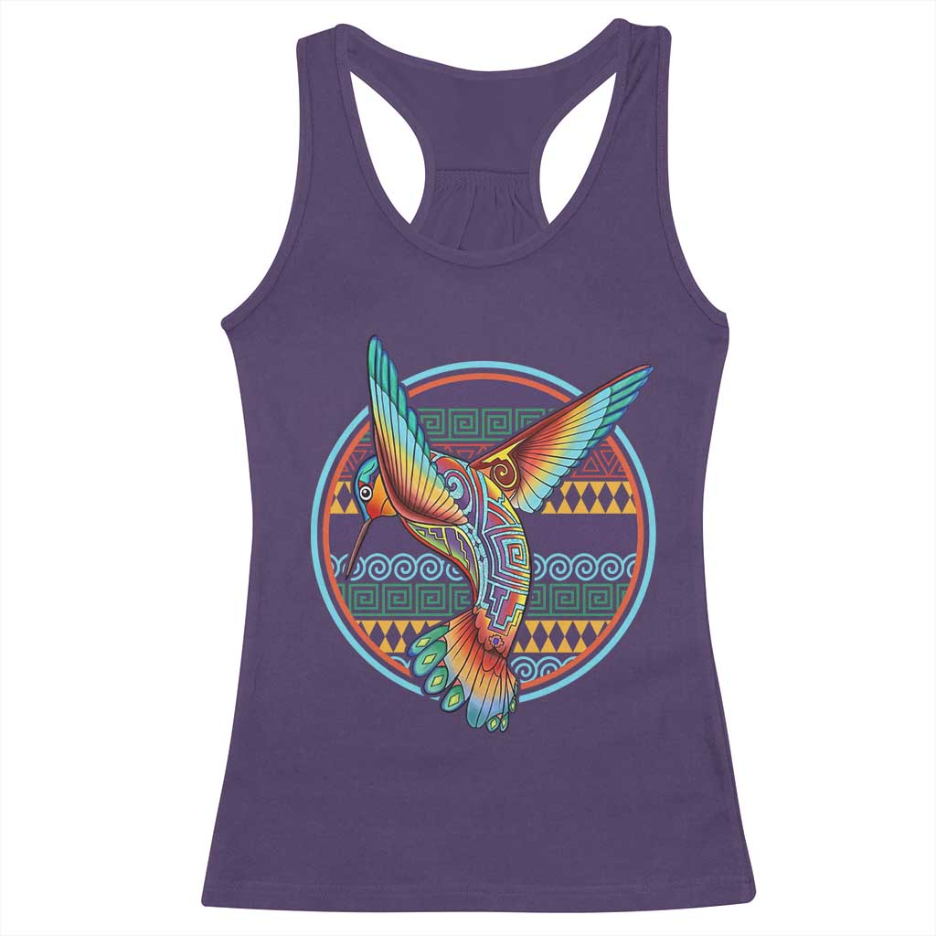 Colorful Geometric Tribal Hummingbird Racerback Tank Top Southwest Pattern Graphic