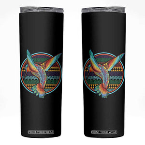 Colorful Geometric Tribal Hummingbird Skinny Tumbler Southwest Pattern Graphic