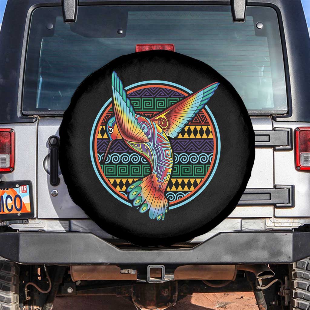 Colorful Geometric Tribal Hummingbird Spare Tire Cover Southwest Pattern Graphic