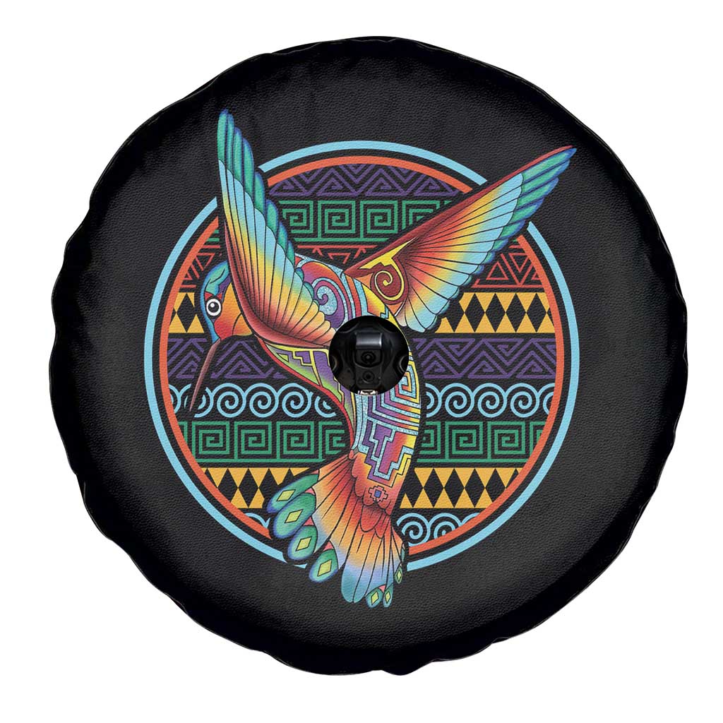 Colorful Geometric Tribal Hummingbird Spare Tire Cover Southwest Pattern Graphic