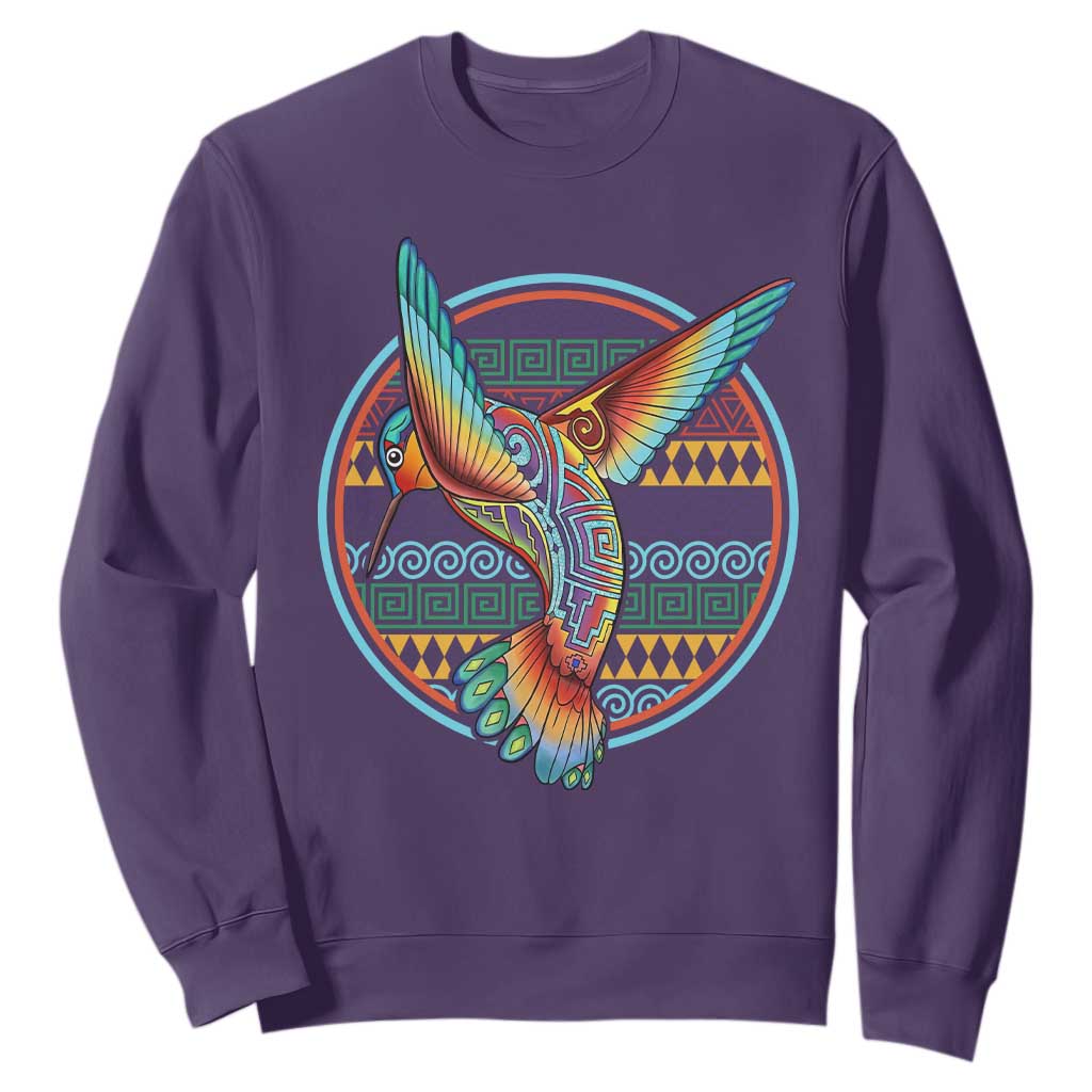 Colorful Geometric Tribal Hummingbird Sweatshirt Southwest Pattern Graphic