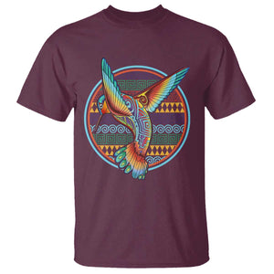 Colorful Geometric Tribal Hummingbird T Shirt Southwest Pattern Graphic