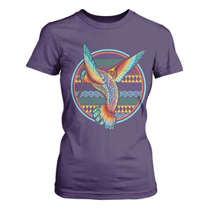 Colorful Geometric Tribal Hummingbird T Shirt For Women Southwest Pattern Graphic
